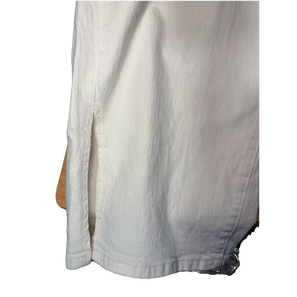 Eloquii Denim White Jeans Size 24 Plus Straight Leg Cropped Cotton Stretch - Picture 6 of 7